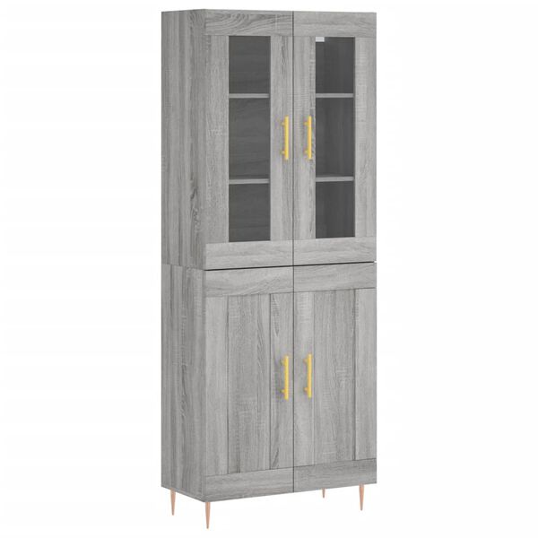 vidaXL Skř&iacute;ň highboard &scaron;ed&aacute; sonoma 69,5 x 34 x 180 cm kompozitn&iacute; dřevo