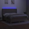 vidaXL Box spring postel s matrac&iacute; a LED taupe 160x200 cm textil