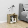 vidaXL TV stolek b&iacute;l&yacute; a dub sonoma 37 x 35 x 37 cm kompozitn&iacute; dřevo
