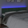 vidaXL Čelo postele s LED tmavě zelen&eacute; 160x5x78/88 cm samet