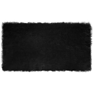 vidaXL Koberec z uměl&eacute; ovč&iacute; kože&scaron;iny TAFALLA Čern&aacute; 60 x 110 cm