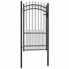 vidaXL Plotov&aacute; branka EMMEN s hroty ocelov&aacute; 104 x 134,5 cm čern&aacute;