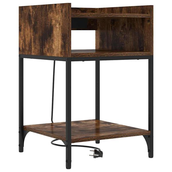 vidaXL Nočn&iacute; skř&iacute;ňka Kouřov&yacute; dub 40 x 40 x 61 cm kompozitn&iacute; dřevo