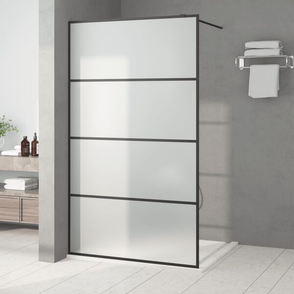 vidaXL Sprchov&aacute; z&aacute;stěna walk-in čern&aacute; 115 x 195 cm ml&eacute;čn&eacute; ESG sklo