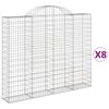 vidaXL Klenut&eacute; gabionov&eacute; ko&scaron;e 8 ks 200x30x160/180cm pozinkovan&eacute; železo