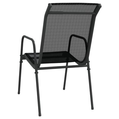 vidaXL Zahradní židle 6 ks ocel a textilen černé