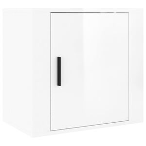vidaXL N&aacute;stěnn&yacute; nočn&iacute; stolek b&iacute;l&yacute; s vysok&yacute;m leskem 50x30x47 cm