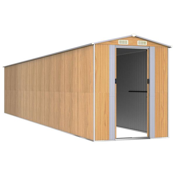 vidaXL Zahradn&iacute; kůlna světle hněd&aacute; 192x938x223 cm pozinkovan&aacute; ocel