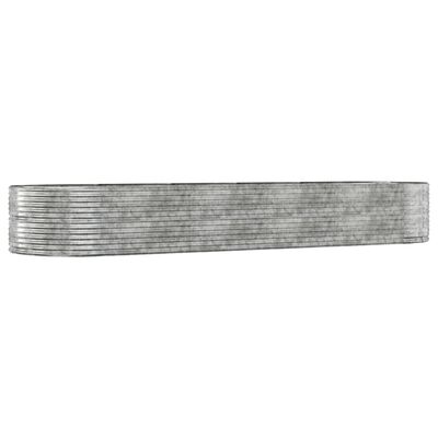 vidaXL Vyvýšený záhon stříbrný 447x140x68 cm práškově lakovaná ocel