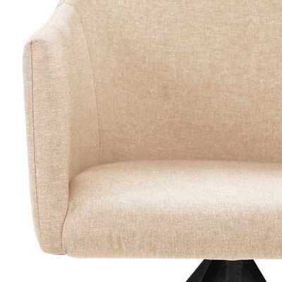 vidaXL Otočné jídelní židle 2 ks krémové textil