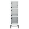 vidaXL Highboard se skleněnými dvířky bílý 35 x 37 x 120 cm