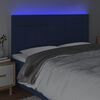 vidaXL Čelo postele s LED modr&aacute; 200x5x118/128 cm textil