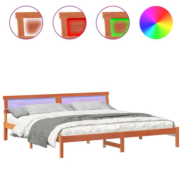 vidaXL R&aacute;m postele Voskově hněd&aacute; 200 x 200 cm Masivn&iacute; borov&eacute; dřevo