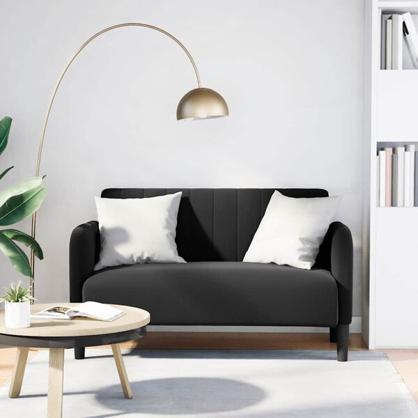vidaXL Loveseat Sofa Černý 109 cm samet