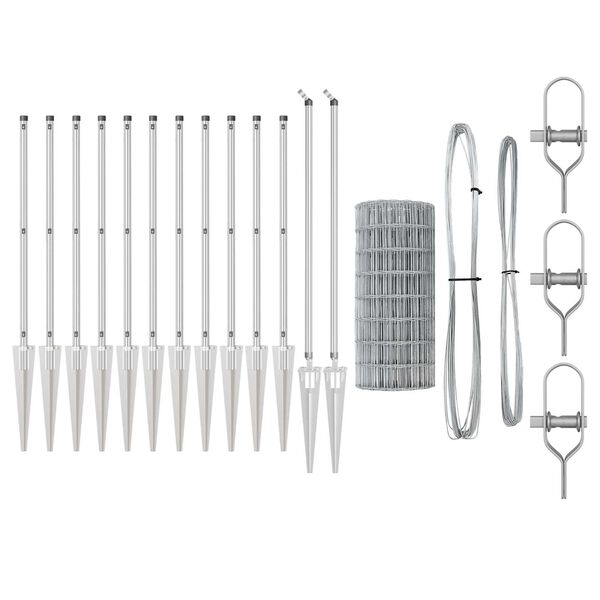 vidaXL Plot s sloupkem Stř&iacute;brn&aacute; 1 x 10 m Ocel