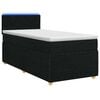 vidaXL Postel boxspring s matrac&iacute; s LED p&aacute;sky Čern&aacute; 90 x 200 cm Textil