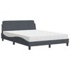 vidaXL Postel s matrac&iacute; Dover tmavě &scaron;ed&yacute; 140 x 190 cm samet