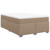 vidaXL Box spring postel s matrac&iacute; cappuccino 140x200 cm uměl&aacute; kůže