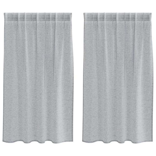 vidaXL Voile Záclona 2 pcs Tmavě šedá 140 x 140 cm Polyester