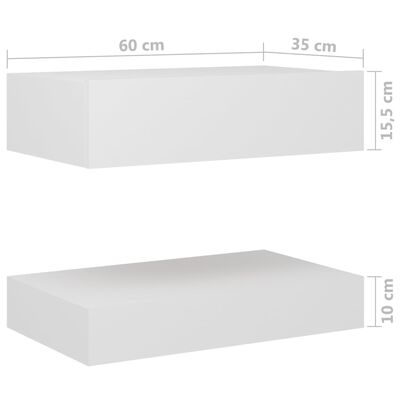 vidaXL Noční stolek bílý 60 x 35 cm dřevotříska