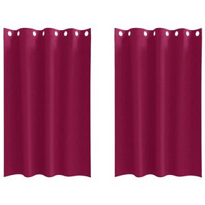 vidaXL Z&aacute;věsy na zatemněn&iacute; s kroužky 2 pcs V&iacute;no Červen&eacute; 175 x 140 cm