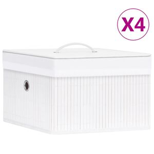 vidaXL Bambusov&eacute; &uacute;ložn&eacute; boxy 4 ks b&iacute;l&eacute;