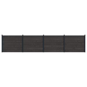 vidaXL Plotov&yacute; panel 4 pcs WPC a hlin&iacute;k Čern&aacute;
