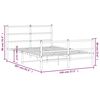 vidaXL Kovov&yacute; r&aacute;m postele s hlavov&yacute;m a nožn&iacute;m čelem b&iacute;l&yacute; 140 x 200 cm