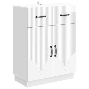 vidaXL Serv&iacute;rovac&iacute; skř&iacute;ň B&iacute;l&aacute; s vysok&yacute;m leskem 66 x 34,5 x 87 cm