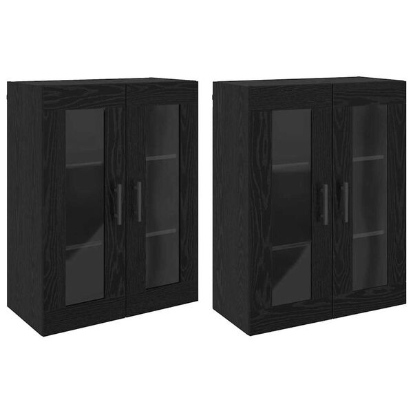 vidaXL N&aacute;stěnn&eacute; skř&iacute;ňky 2 pcs Čern&yacute; dub 69,5 x 34 x 90 cm