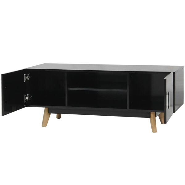 vidaXL Vysoce leskl&yacute; TV stolek čern&yacute; 120 x 40 x 46 cm MDF