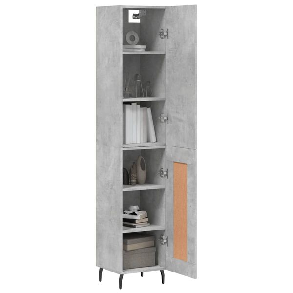 vidaXL Skř&iacute;ň highboard betonově &scaron;ed&aacute; 34,5x34x180 cm kompozitn&iacute; dřevo