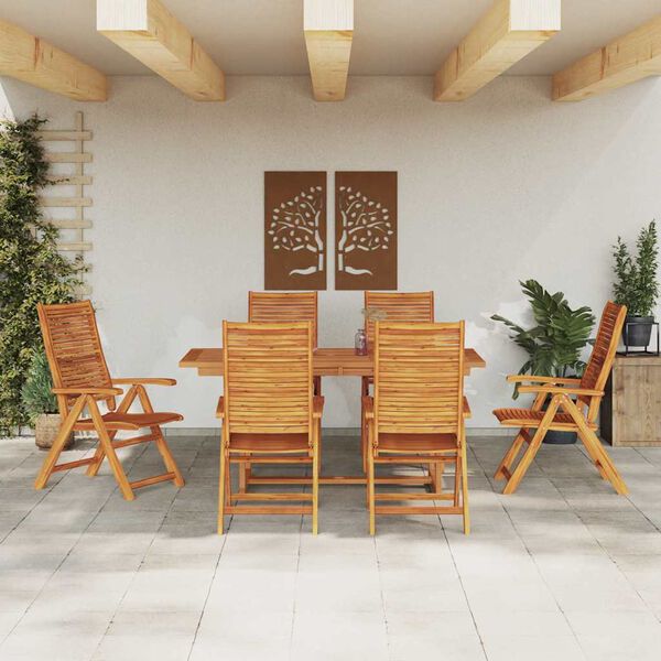 vidaXL Zahradn&iacute; j&iacute;deln&iacute; souprava 7 pcs Hněd&aacute; masivn&iacute; ak&aacute;ciov&eacute; dřevo