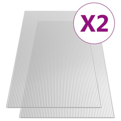 vidaXL Polykarbonátové desky 2 ks 6 mm 150 x 65 cm