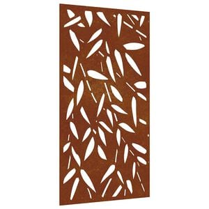 vidaXL Zahradn&iacute; n&aacute;stěnn&aacute; dekorace 105 x 55 cm corten Bambusov&yacute; list