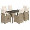 vidaXL 7d&iacute;ln&yacute; zahradn&iacute; bistro set s podu&scaron;kami hněd&yacute; polyratan