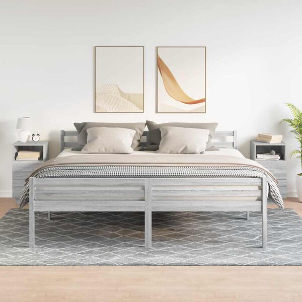 vidaXL Nočn&iacute; stolky 2 ks se 2 z&aacute;suvkami &scaron;ed&eacute; sonoma 36 x 36 x 68 cm