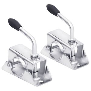 vidaXL Svorky na opěrné kolo 2 ks 13,5 x 6,5 x 14 cm pozinkovaná ocel