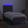 vidaXL Box spring postel s matrac&iacute; a LED tmavě &scaron;ed&aacute; 80 x 200 cm textil