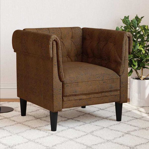 vidaXL Chesterfield pohovka a křeslo Jiný Hnědá 78.5 x 74.5 x 74.5 cm