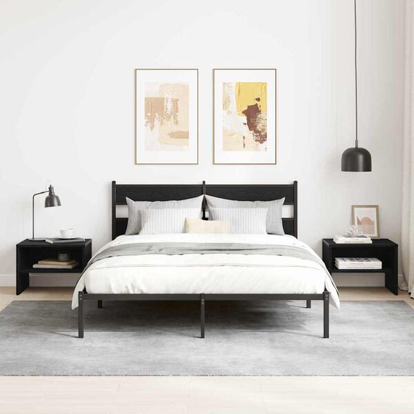 vidaXL Nočn&iacute; skř&iacute;ňka Čern&yacute; dub 40 x 40 x 30 cm Kompozitn&iacute; dřevo