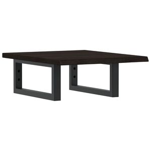 vidaXL Deska pod umyvadlo n&aacute;stěnn&aacute; ocel a masivn&iacute; dubov&eacute; dřevo