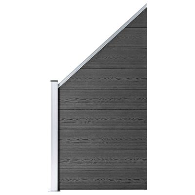 vidaXL Set plotového dílce WPC 619 x (105–186) cm černý