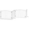 vidaXL Z&aacute;brana pro psy s dv&iacute;řky skl&aacute;dac&iacute; 4 panely b&iacute;l&aacute; 320 cm topol