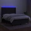 vidaXL Box spring postel s matrac&iacute; a LED čern&aacute; 140x200 cm textil