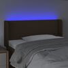 vidaXL Čelo postele s LED tmavě hněd&eacute; 83 x 16 x 78/88 cm textil