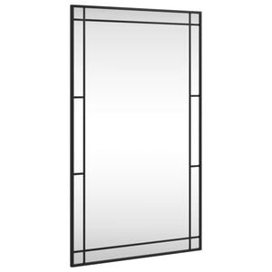 vidaXL N&aacute;stěnn&eacute; zrcadlo čern&eacute; 60 x 100 cm obd&eacute;ln&iacute;k železo