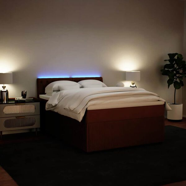 vidaXL Box spring postel s matrac&iacute; růžov&aacute; 140x190 cm samet