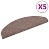 vidaXL Schodov&eacute; rohože samolepic&iacute; 5 ks 65 x 21 x 4 cm světle hněd&eacute;, půlkulat&eacute;, velk&eacute;