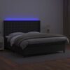 vidaXL Box spring postel s matrací a LED černá 160x200 cm umělá kůže